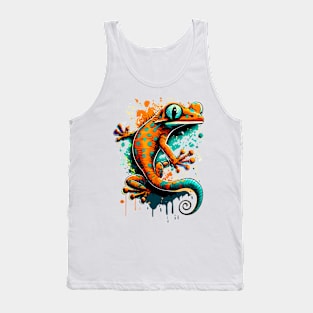 Gecko Colourful - Cute Gecko Salamander Lizard Tank Top